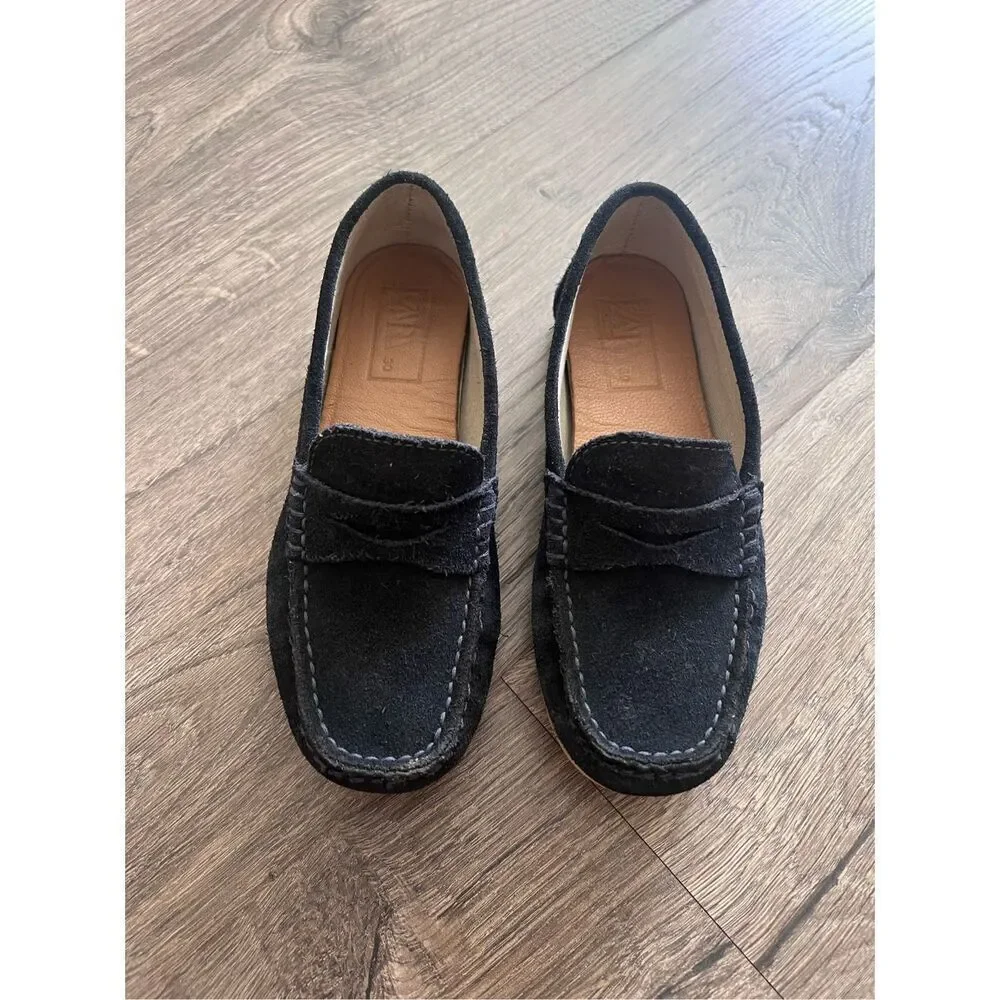 Zara Leather Loafers  suede blue size 30 / 12.5 US